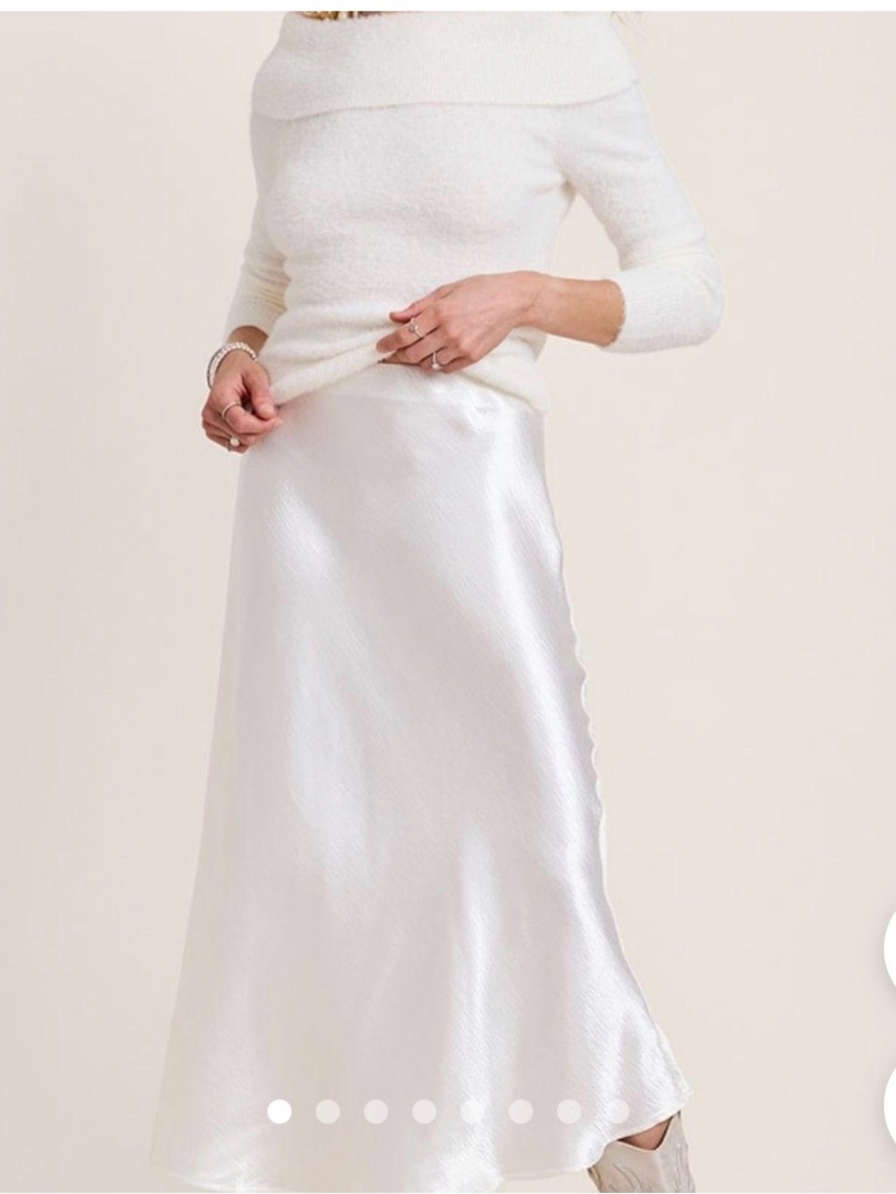 Francesca's Collections White Satin Maxi Skirt - NWT